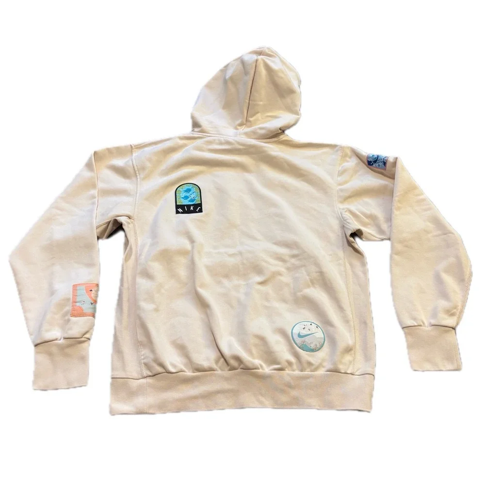 Nike Standard Issue Dri-FIT Multi Patch Hoodie Cream DH7469-219 Mens Small